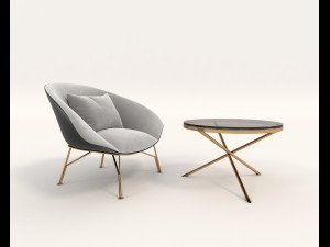 contemporary design armchair set 7 3D मॉडल