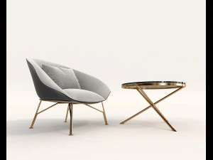 contemporary design armchair set 7 3D Model