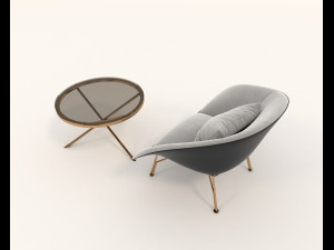 contemporary design armchair set 7 3D Model
