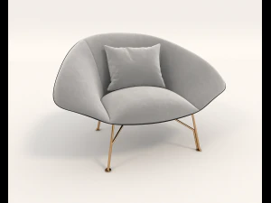 contemporary design armchair set 7 3D Model