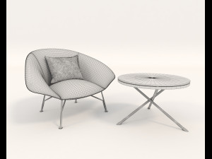 contemporary design armchair set 7 3D Model