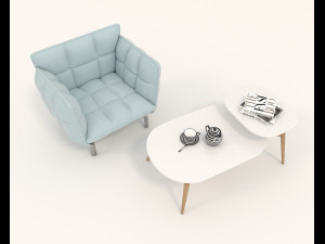 modern table and chair set 6 3D-Modell