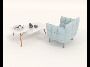 modern table and chair set 6 3D-Modell