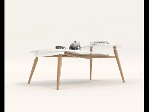 modern table and chair set 6 3D Model