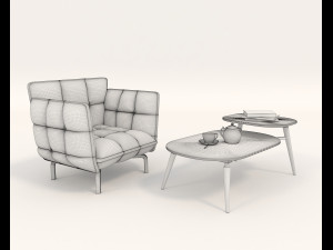 modern table and chair set 6 3D-Modell