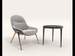 contemporary design armchair set 8 3D Model