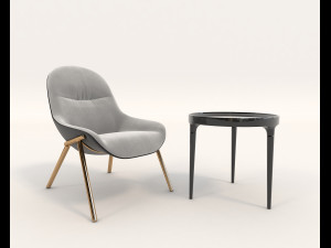 contemporary design armchair set 8 3D मॉडल