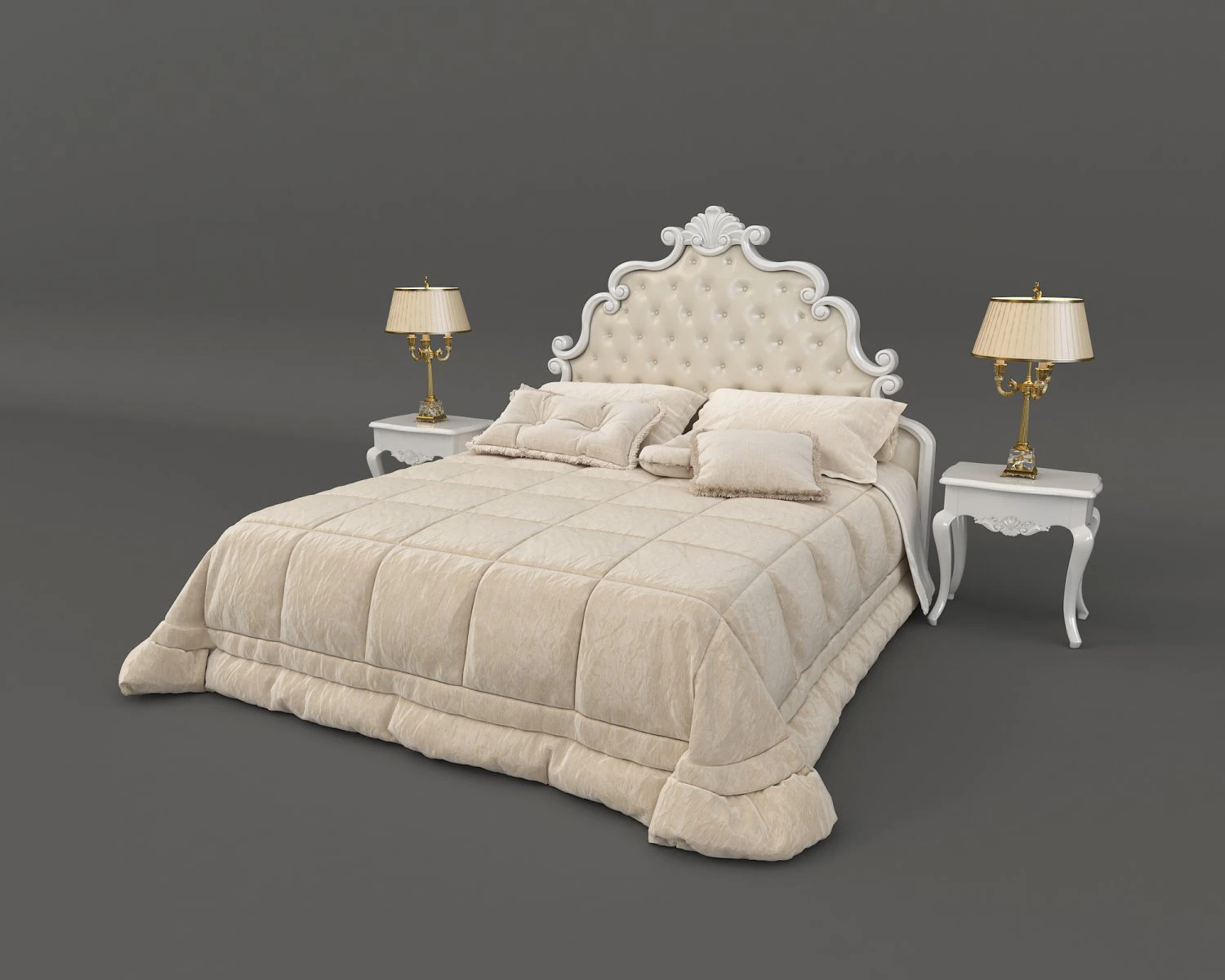 european style bed 9 3D Model .c4d .max .obj .3ds .fbx .stl .blend 
