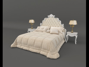 european style bed 9 3D Model