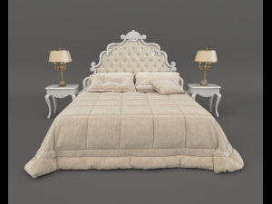 european style bed 9 Model 3D