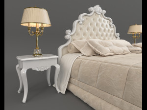 european style bed 9 Model 3D
