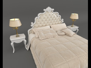 european style bed 9 Model 3D