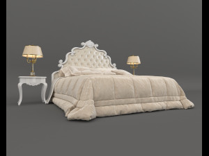 european style bed 9 Model 3D