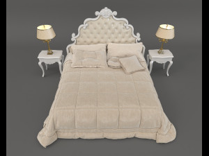 european style bed 9 Model 3D
