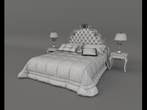 european style bed 9 Model 3D