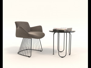 contemporary design armchair set 9 3D Model