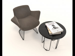 contemporary design armchair set 9 3D Model