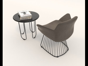 contemporary design armchair set 9 3D Model