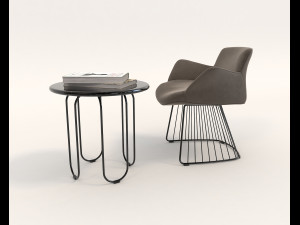 contemporary design armchair set 9 3D Model
