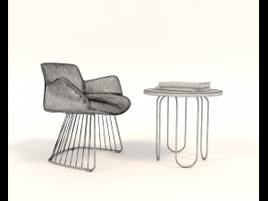 contemporary design armchair set 9 3D Model