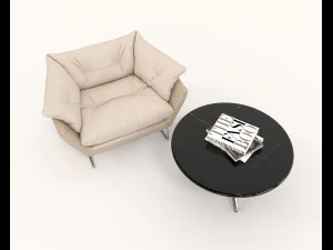 contemporary design armchair set 10 3D Model