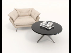 contemporary design armchair set 10 3D Model