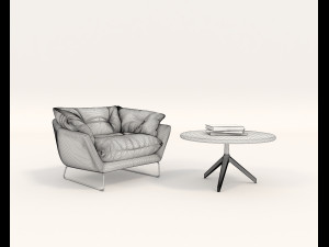 contemporary design armchair set 10 3D 모델