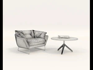 contemporary design armchair set 10 3D Model