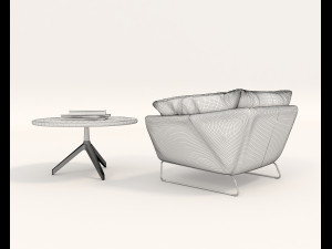 contemporary design armchair set 10 3D 모델