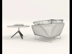 contemporary design armchair set 10 3D Model