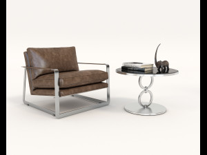 modern comfortable reading chair 3D 모델