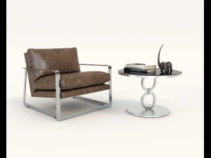 современное удобное кресло для чтения 3D Модель