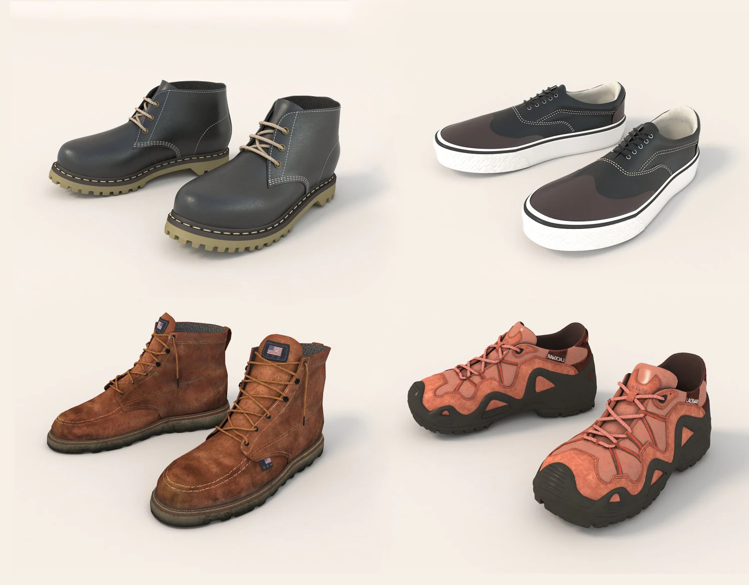 shoes collection 4 3D Model .c4d .max .obj .3ds .fbx .stl .blend