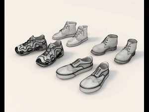 shoes collection 4 3D Model