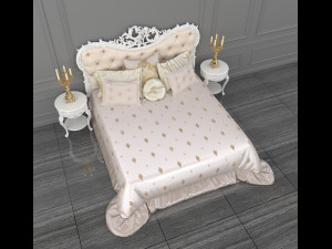 european style bed 10 3D मॉडल