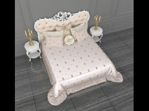 european style bed 10 3D Model