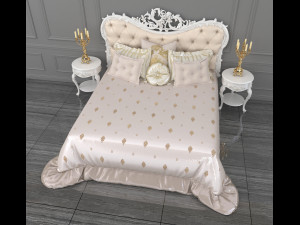 european style bed 10 3D मॉडल