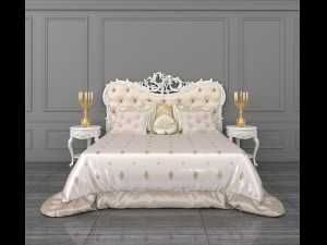 european style bed 10 3D मॉडल
