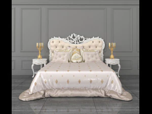 european style bed 10 3D Model