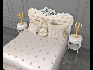 european style bed 10 3D मॉडल