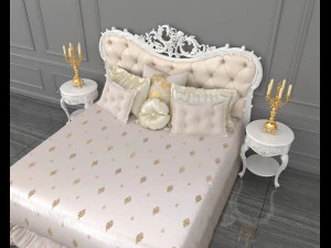 european style bed 10 3D Model