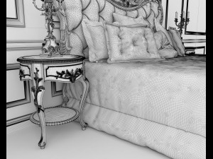 european style bed 10 3D मॉडल