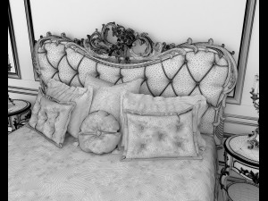 european style bed 10 3D मॉडल