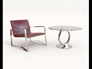modern comfortable reading chair 2 3D Model