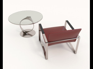 modern comfortable reading chair 2 3D Model