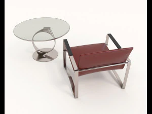 modern comfortable reading chair 2 3D Model