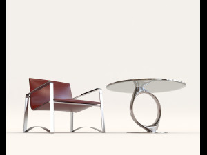 modern comfortable reading chair 2 3D Model