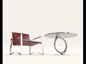 modern comfortable reading chair 2 3D Model