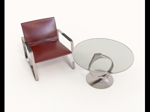 modern comfortable reading chair 2 3D Model