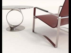 modern comfortable reading chair 2 3D Model